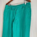 The Loft  Ann Taylor Marisa 10P Teal Linen Relaxed Fit Dress Pants Women's Petites Photo 3