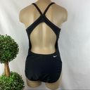 Nike  Black & White Spell Out One Piece Athletic Sport Bathing suit 10 Photo 1