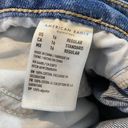 American Eagle  Mom Straight Jean Blue Jeans Denim Ripped Plaid Patch Size 16 Photo 7