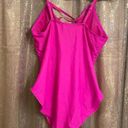 Forever 21  Neon Hot Pink Lace Up Front One Piece Swimsuit, XL Photo 1