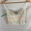 Karen Kane NWT Abound Smocked Strapless Sweetheart Neck Rainbow Stitched crop Top Medium Photo 0