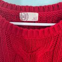 SO Red Cable Knit Pull Over Long Sleeve Sweater Women’s Size Small Photo 5