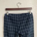 J.Jill  Womens Pants Blue Windowpane Plaid Pull On Cotton Stretch Size 6 Photo 4