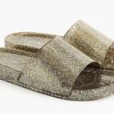 J.Crew  Gold Silver Glitter Pool Slide slip on Photo 5