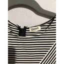 L'AGENCE L’AGENCE Black And White Striped Jersey Bodycon Knee Length Sleeveless Dress Photo 6