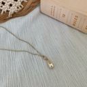 American Vintage Vintage “Elfa” Teardrop Pearl Charm Pendant Necklace Champagne Iridescent Classic  Photo 8