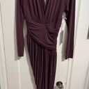 Young Fabulous and Broke  GENESIS Long Sleeve Side Slit Maxi DRESS in Jam Purple S Photo 4