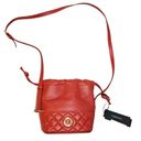 Versace  Crossbody Bucket Mini Purse Red Lambskin Leather Medusa Head Medallion Photo 3