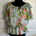 Tommy Hilfiger  Ruffle Short Sleeve Floral Blouse. Large Photo 0