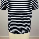 Oak + Fort  Blue Stripe Short Sleeve Top Small Photo 3