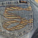 Seven7  Denim Capri Metallic Stitched Pockets Jeans Photo 6