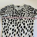 Cyrus  Animal Print White and Black Button Down Cardigan Sweater Size Medium Photo 2