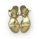 Alexander McQueen new  ☻ Skull Detail Flat Thong Sandal ☻︎Gold Leather ☻ 38.5 8.5 Photo 11