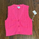 Pink Cropped Sweater Vest Size L Photo 0