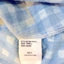 Anthropologie Mo:Vint New York by  Women’s Gingham Check Peplum Blue Top SZ Small Photo 5