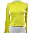 Bardot  YELLOW CHAPLIN CROPPED MOCK NECK TOP - XS Photo 1