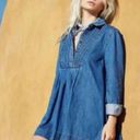 Free People  Baby Blues Denim Tunic in Robins Blue Dress Western Small Photo 10