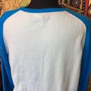 Lands'End  color block blue toned large cardigan woman’s sweater Photo 4