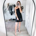 Cinq à Sept Cinq a Sept One Shoulder Tulle Puff Sleeve Black Dress Photo 3