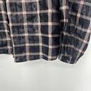 Rebecca Taylor La Vie  Metallic Plaid Button Up Top Black Pink Long Sleeve Size M Photo 4