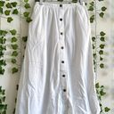 Vintage High Waisted White Button Up Midi Skirt Photo 0