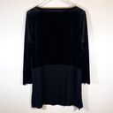 J.Jill  Wearever Mixed Media Black Velvet Top Side slits long sleeve size L P Photo 2