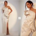 Boohoo Frill Detail One Shoulder Split Maxi Dress Gown Prom Bridesmaid Photo 1