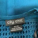 City Chic  first place crochet yoke dress teal Photo 4