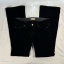 Paige  Jeans Women sz 28 Black Laurel Canyon Low Rise Boot Cut Stretch HEMMED Y2K Photo 0