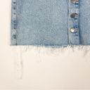 ZARA  Raw Hem Distressed Button Front High Waisted Denim Mini Skirt Size Medium Photo 2