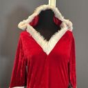 ma*rs Short Red Hooded Dress White Faux Fur Trim  Claus Santa Christmas Size M NEW Photo 1