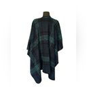 Woolrich  Green & Blue Open Front Poncho Shawl Blanket Sweater Womens One Size Photo 1