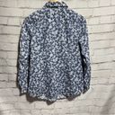 J. Jill Womens Blue Floral Print Roll Tab Sleeve Button Front Blouse Top S Missy Photo 2