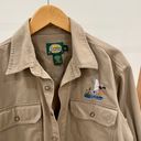 Cabela's Vintage Duck Embroidered Button Up Collared Shirt Jacket in Khaki Photo 2