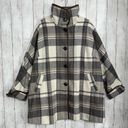 Woman Within  Gray Black White Plaid Lined Button Up Winter Jacket Coat 18W Photo 1