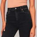 Abercrombie & Fitch Abercrombie SHORT Ultra High Rise Ankle Straight Jean Ripped Black Distressed Photo 4