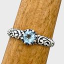 Sterling Silver Handcrafted Genuine Blue Topaz Ring - Sz 9 Photo 0