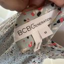 BCBGeneration BCBG Grey/Blue Confetti Splashed Cross Front Mini Size Medium Photo 14