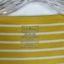 L.L.Bean  Womens Long Sleeve Top Size 1X Yellow Stripe Supima Cotton Square Neck Photo 2