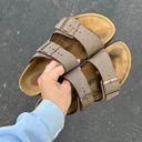 Birkenstock Taupe Arizona Suede Leather Photo 0