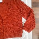 Universal Threads Universal Thread Pumkin burnt orange fluffy knit chunky cardigan sweater  Photo 4