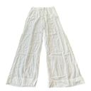 Gap NEW  Crinkle wide leg optic white linen pull on drawstring pants Size Medium Photo 0