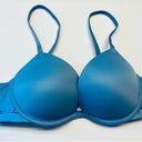 PINK - Victoria's Secret Victoria's Secret PINK Wear Everywhere Super Push-Up Bra Blue 34B Logo Band Photo 4