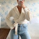 525 America  White Wrap Sweater Photo 0