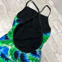 Speedo  printed one piece swimsuit green black blue sz 30/ XS Photo 2