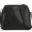 Furla  Boheme Logo Mini Crossbody Bag Black with Bubble Fox Fur Pom-Pom Keychain Photo 0