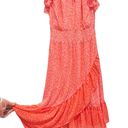 Draper James Small Ruffle Faux Wrap Floral Tenille MIDI Dress Orange Women Photo 5
