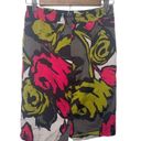 Trina Turk  Womens Mini Pencil Skirt Lined SZ  2 Gray Green White Pink Silk Blend Photo 1