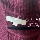 Loft Bobble Turtleneck Sweater Bold Bordeaux Size Medium Open Knit Cozy Photo 4