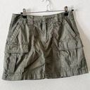 American Eagle  Cargo Grunge Mini Skirt Army Green Olive size 4 pockets Photo 0